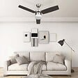 VIDAXL - vidaXL Ventilateur de plafond lampe et télécommande 108cm Marron foncé - vignette