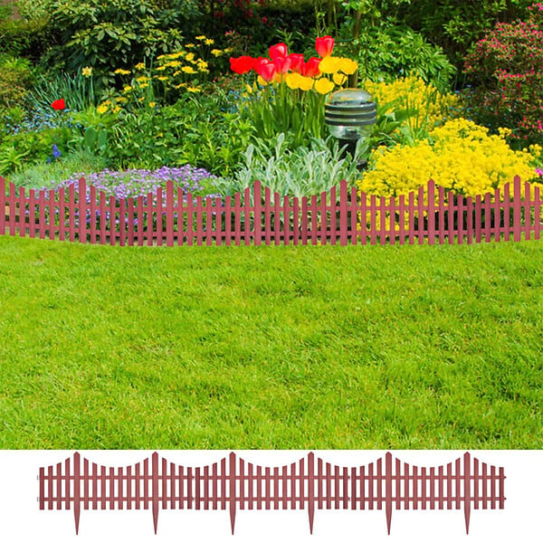 VIDAXL - vidaXL Bordures de pelouse 17 pcs 10 m Marron - large