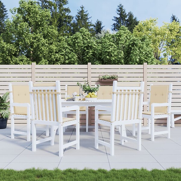 VIDAXL - vidaXL Coussins de chaise de jardin à dossier bas lot de 6 beige - large