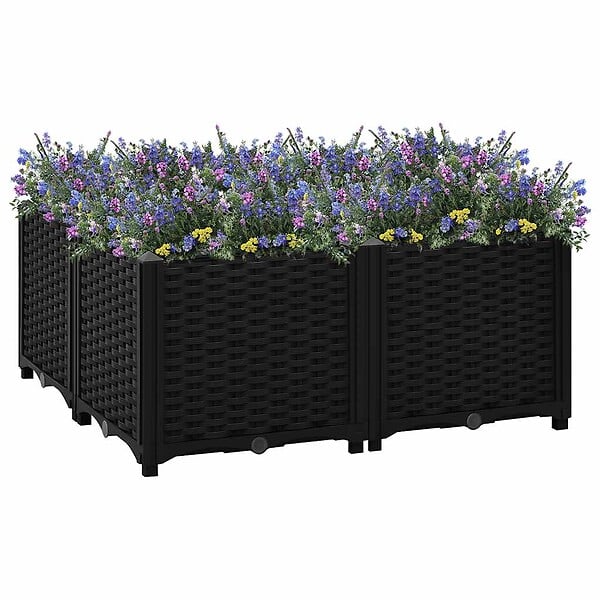 VIDAXL - vidaXL Lit surélevé 80x80x38 cm Polypropylène - large