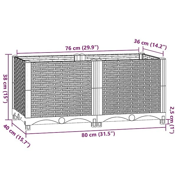 VIDAXL - vidaXL Lit surélevé 80x40x38 cm Polypropylène - large