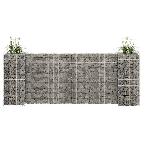 VIDAXL - vidaXL Jardinière à  gabion en H Fil d'acier 260x40x100 cm - large