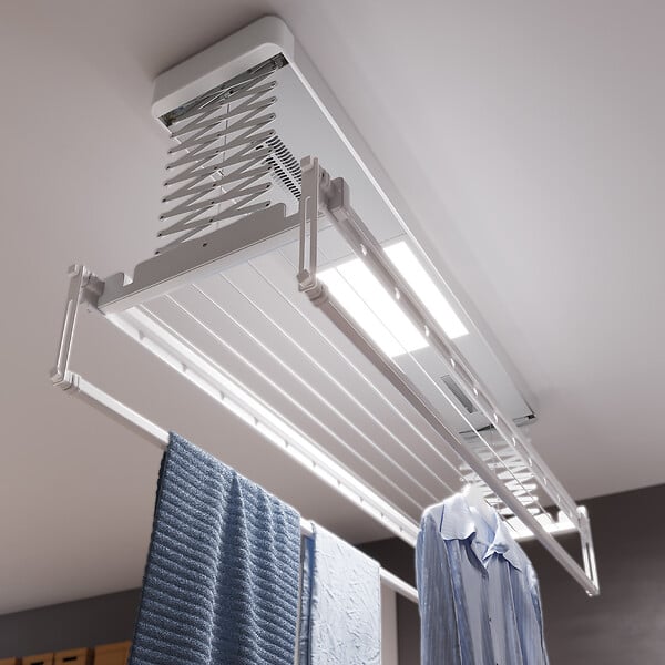 FOXYDRY - Séchoir électrique de plafond avec télécommande – gris – 160x52x30 cm - FOXYDRY PRO 150 - large