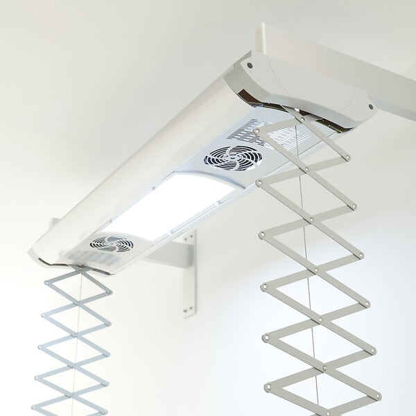 FOXYDRY - Étendoir électrique mur ou plafond en aluminium résistant – gris – 160x57x30 cm - FOXYDRY Air 150 - large