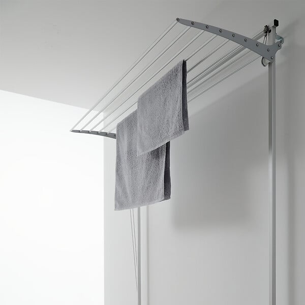 FOXYDRY - Étendoir mural pour intérieur et extérieur, durable – gris – 152x52x137 cm - FOXYDRY Wall 150 - large