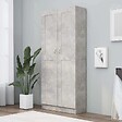 VIDAXL - vidaXL Bibliothèque Gris béton 82,5x30,5x185,5 cm Bois d'ingénierie - vignette
