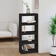 VIDAXL - vidaXL Bibliothèque/Séparateur de pièce Noir 60x30x135,5 cm Pin massif - vignette