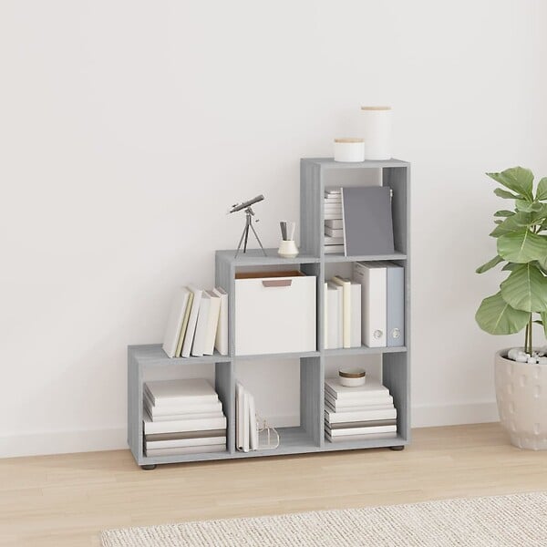 VIDAXL - vidaXL Bibliothèque escalier Sonoma gris 107 cm Bois d'ingénierie - large