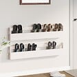 VIDAXL - vidaXL étagères à  chaussures murales 2 pcs Blanc 110x9x23cm Pin massif - vignette