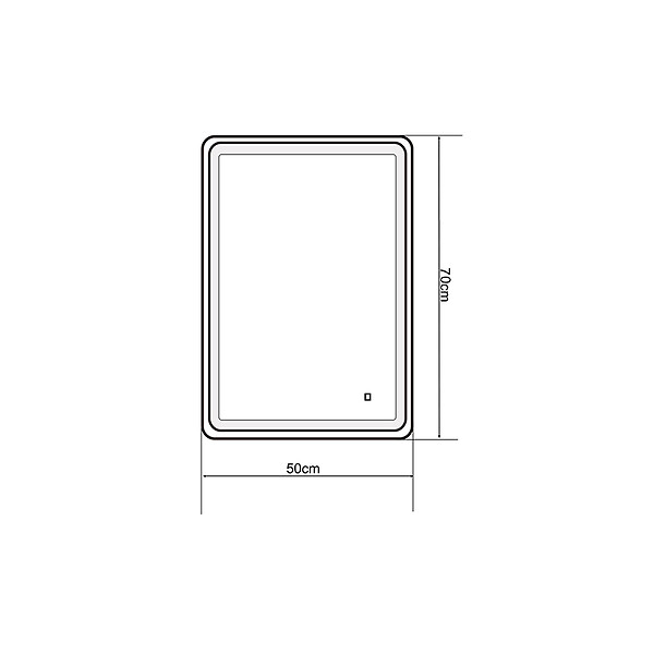 LUXURYBAIN - LuxuryBain- Miroir de salle de bain LED 50x70cm à luminosité variable rectangulaire - large