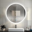 AICA SANITAIRE - AICA Miroir rond LED tactile anti-buée salle de bain suspendu vertical 70x70cm - vignette