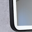 LUXURYBAIN - Miroir salle de bain LED 120x60cm anti buée avec cadre en aluminium noir et loupe x3 LB-4685B - vignette