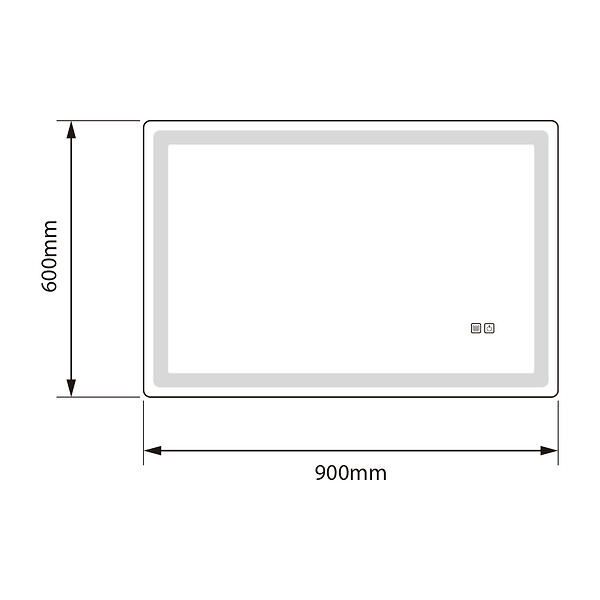 LUXURYBAIN - LuxuryBain- Miroir de salle de bain LED 60x90cm anti buée à luminosité variable rectangulaire LB-69060 - large