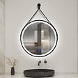 AICA SANITAIRE - Miroir de salle de bain avec ceinture 80cm tactile + anti-buée + 3 couleurs + fonction mémoire - vignette