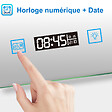 AICA SANITAIRE - AICA Miroir de salle de bain anti-buée avec horloge, blanc froid chaud neutre tactile mural miroir 120x70cm - vignette