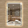 AICA SANITAIRE - Aica sanitaire Miroir de salle de bain lumineux LED avec anti-buée et interrupteur tactile intégré 120x70cm - vignette