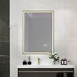 LUXURYBAIN - Miroir salle de bain LED 50x70cm anti buée avec cadre doré LB-126080G - vignette