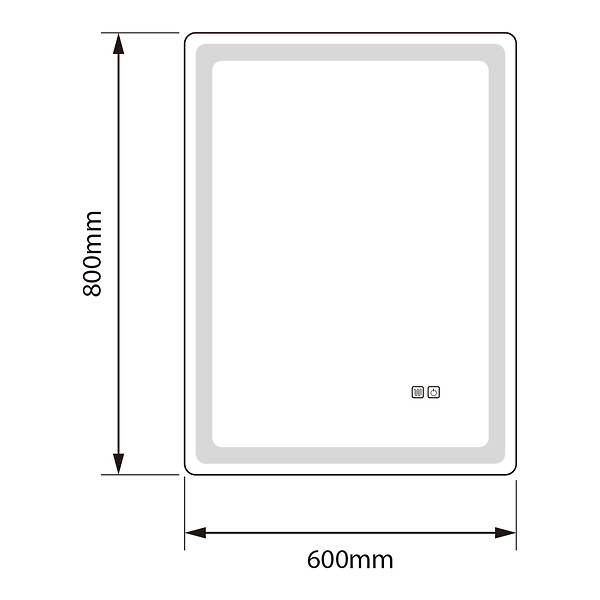 LUXURYBAIN - LuxuryBain- Miroir de salle de bain LED 60x80cm anti buée à luminosité variable rectangulaire - large