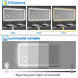 AICA SANITAIRE - AICA Miroir de salle de bain LED 120x70cm Tricolor anti-buée avec bluetooth simple, horloge et miroir grossissant 3x - vignette