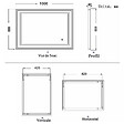 AICA SANITAIRE - Aica sanitaire Miroir simple de salle de bain lumineux LED avec anti-buée et interrupteur tactile intégré 100x60cm - vignette