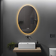 LUXURYBAIN - LuxuryBain- Miroir de salle de bain LED 50x70cm ovale anti buée, LED 3 couleurs et luminosité variable -LB-316080 - vignette