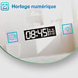 AICA SANITAIRE - AICA Miroir rond de salle de bain 60cm LED tricolore horloge + loupe + anti-buée + mémoire - vignette