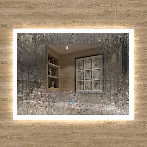 AICA SANITAIRE - Aica sanitaire 120x70cm Miroir de salle de bain lumineux LED avec anti-buée et interrupteur tactile intégré - large