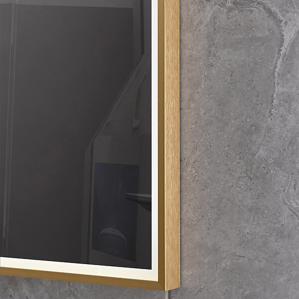 LUXURYBAIN - Miroir salle de bain LED 120x60cm anti buée avec cadre doré LB-126080G - large