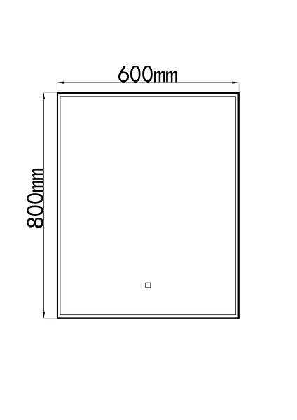 LUXURYBAIN - LuxuryBain- Miroir de Salle de Bain LED 60x80cm avec cadre en aluminium noir LB-126080-60-80 - large