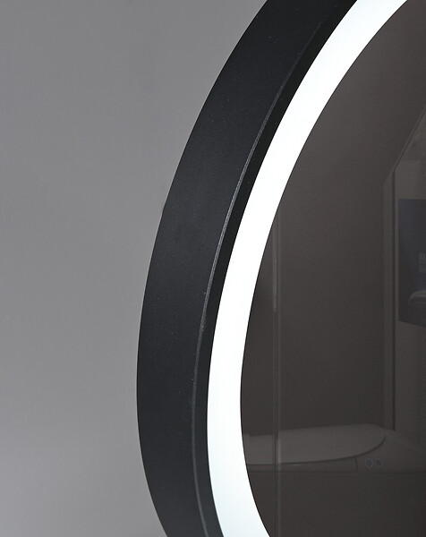 LUXURYBAIN - LuxuryBain- Miroir salle de bain, coiffeuse à LED 45cm à intensité variable avec cadre en aluminium Noir LB-1200 - large