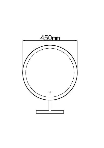 LUXURYBAIN - LuxuryBain- Miroir salle de bain, coiffeuse à LED 45cm à intensité variable avec cadre en aluminium Noir LB-1200 - large