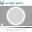 AICA SANITAIRE - AICA Miroir LED rond de 60cm, dimmable + mémoire + antibuée, avec interrupteur tactile, 6000k blanc froid - vignette