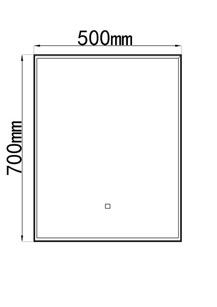 LUXURYBAIN - LuxuryBain- Miroir de salle de bain LED 50x70cm avec cadre en aluminium noir LB-126080-50-70 - large