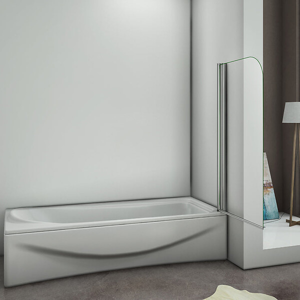AICA SANITAIRE - Pare-baignoire 80x140cm en 6mm verre anticalcaire écran paroi de baignoire pivotant à 180°Hauteur 140cm - large