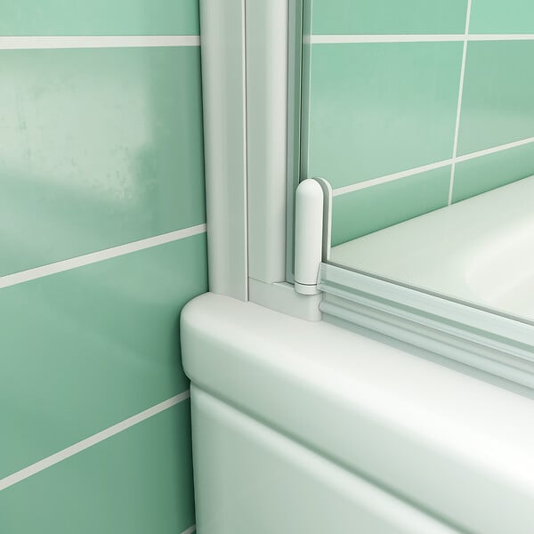 AICA SANITAIRE - AICA pare-baignoire 70x130cm profilé blanc écran paroi pivotante - large