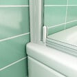 AICA SANITAIRE - AICA pare-baignoire 70x130cm profilé blanc écran paroi pivotante - vignette