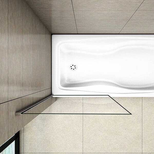 AICA SANITAIRE - Pare-baignoire fixé 70x130cm écran de douche, paroi de baignoire en verre 5mm anticalcaire - large