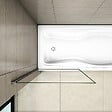 AICA SANITAIRE - Pare-baignoire fixé 70x130cm écran de douche, paroi de baignoire en verre 5mm anticalcaire - vignette