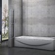 AICA SANITAIRE - Pare-baignoire 70x130cm pivotant 180° en verre trempé écran paroi de baignoire avec porte-serviette - vignette