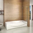 AICA SANITAIRE - Pare-baignoire 120x140cm pivotant et repliable à 180°, écran paroi de baignoire Hauteur 140cm en verre de sécurité - vignette