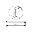 AICA SANITAIRE - AICA barre de stabilisation 90cm pour douche à l'italienne, barre de fixation carrée avec la finition chromée, la pince tournée - vignette
