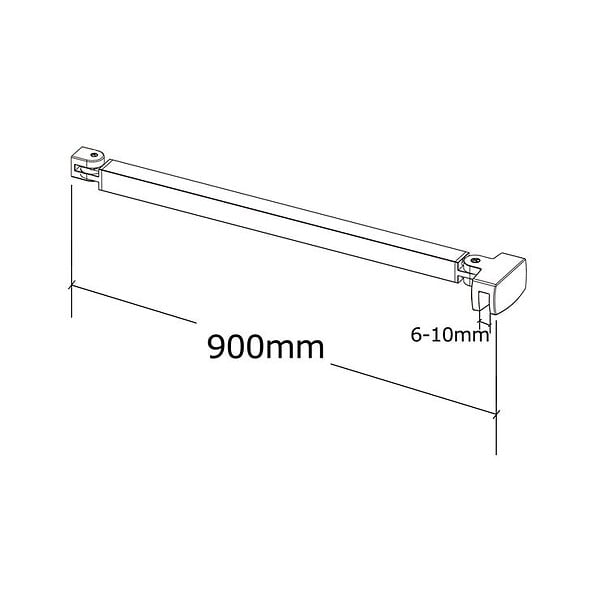 AICA SANITAIRE - AICA barre de stabilisation 90cm, barre de fixation avec la pince renforcé en chromé pour douche à l'italienne - large