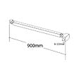 AICA SANITAIRE - AICA barre de stabilisation 90cm, barre de fixation avec la pince renforcé en chromé pour douche à l'italienne - vignette