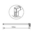 AICA SANITAIRE - AICA barre de stabilisation 140cm pour douche à l'italienne, barre de fixation carrée avec la finition chromée, la pince tournée - vignette