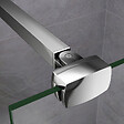AICA SANITAIRE - Paroi de douche 100x200cm avec barre de fixation 90cm pince renforcée, AICA paroi de douche à l'italienne en 8mm verre bande centrale dépoli - vignette