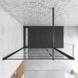 AICA SANITAIRE - Paroi de douche à l'italienne 100+30x200cm avec barre de fixation noire 70-120cm en cylindrique, paroi de douche style modèle avec retour pivotant 30cm en noir mat - vignette