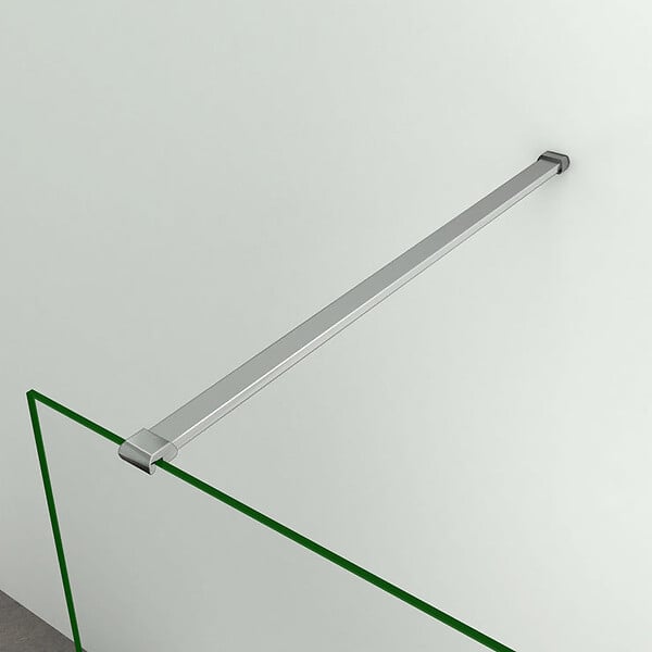 AICA SANITAIRE - Paroi de douche 120x200cm avec barre de fixation 90cm recoupable, AICA paroi de douche à l'italienne en 8mm verre bande centrale dépoli - large