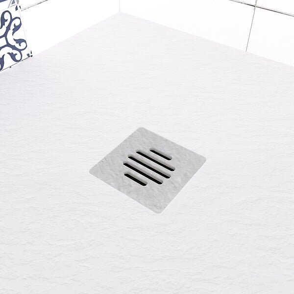 AICA SANITAIRE - Receveur de douche 90x90cm extra-plat antidérapant avec une grille en ABS - large