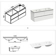 AICA SANITAIRE - AICA Ensemble meuble 2 vasque L.120cm 4 tiroirs + lavabo + LED miroir + colonne,blanc,A - vignette