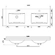 AICA SANITAIRE - Meuble de salle de bain avec double vasque chêne, 120 cm meuble chêne avec lavabo meuble à 4 tiroirs - vignette